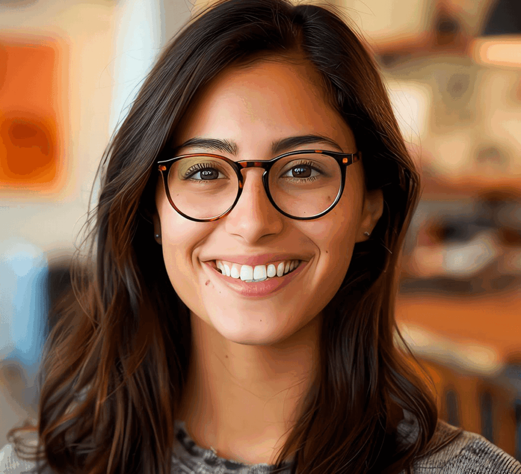 Mulher com cabelo ondulado em ambiente